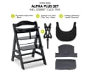 Hauck Hochstuhl Alpha Plus Black mit Click Tray & Sitzkissen Bild 1