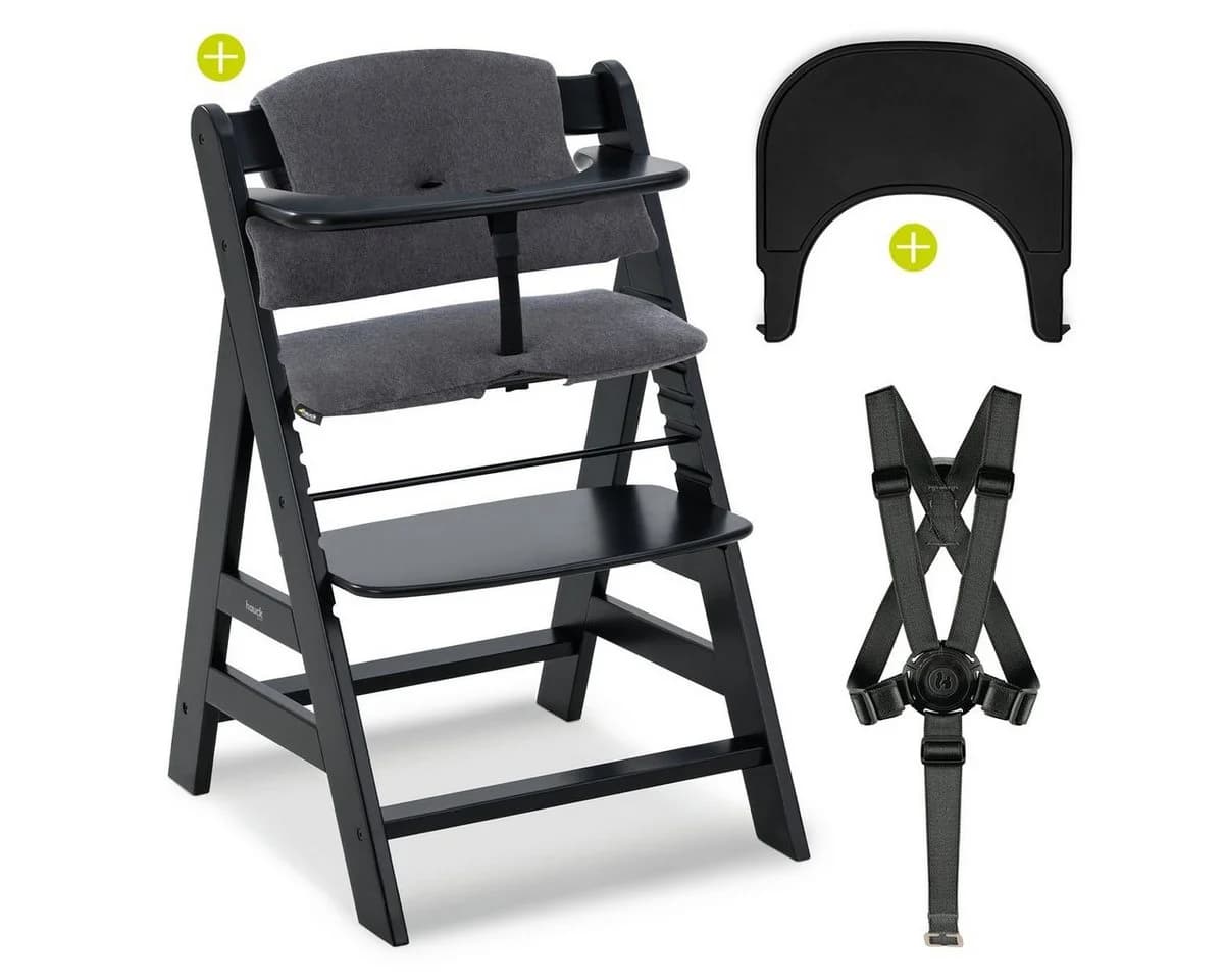 Hauck Hochstuhl Alpha Plus Black mit Click Tray & Sitzkissen - Bild 2