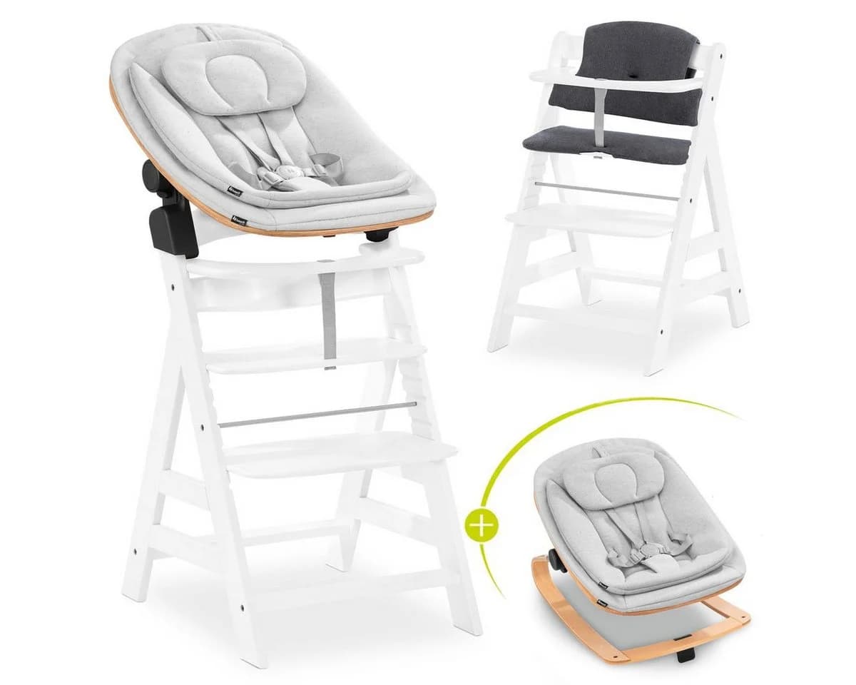 Hauck Hochstuhl Alpha Plus White Newborn Set Eco - Grau - Bild 2