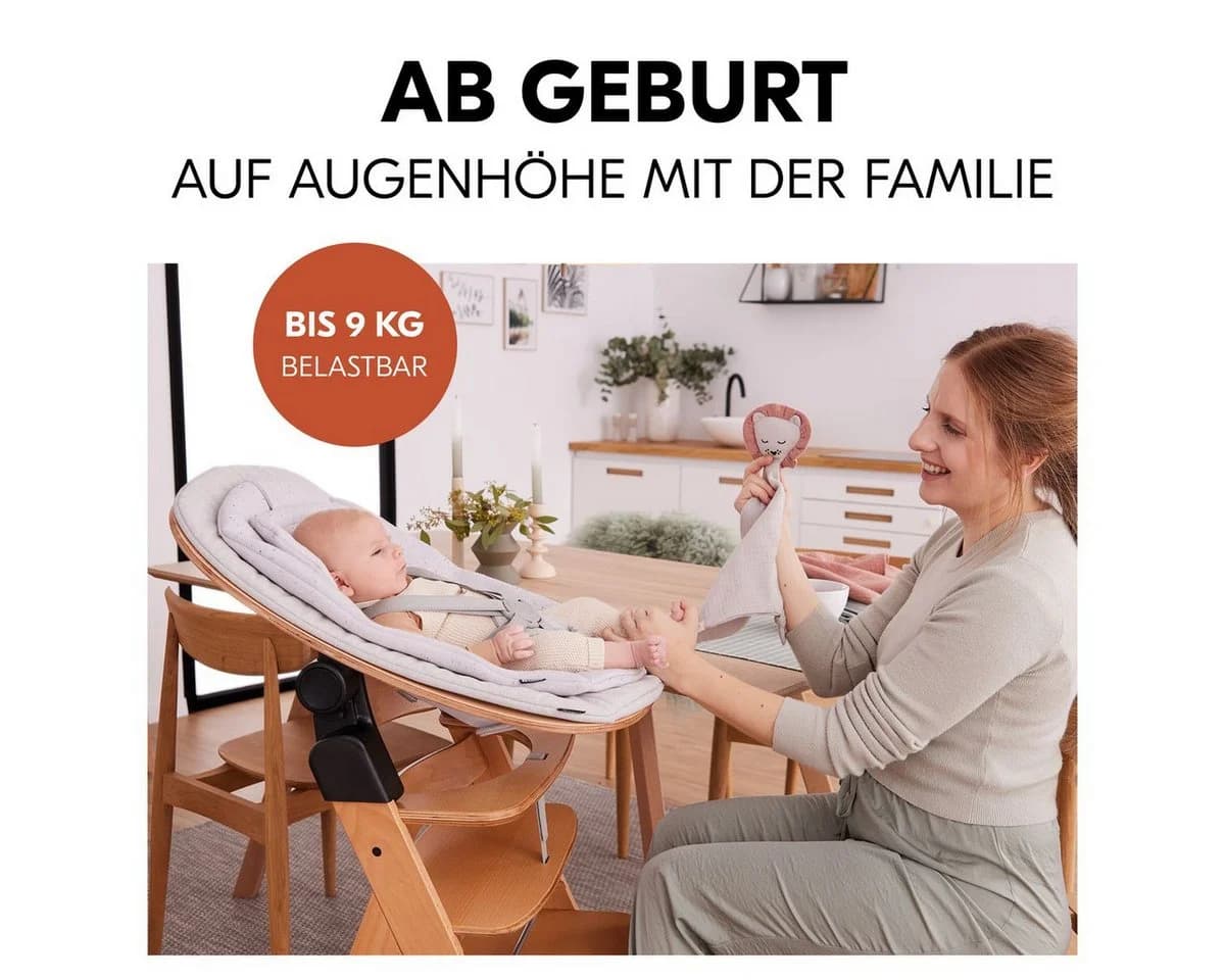 Hauck Hochstuhl Alpha Plus White Newborn Set Eco - Grau - Bild 5