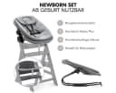 Hauck Hochstuhl Alpha Plus Grey Newborn Set mit Neugeborenenaufsatz Bild 1