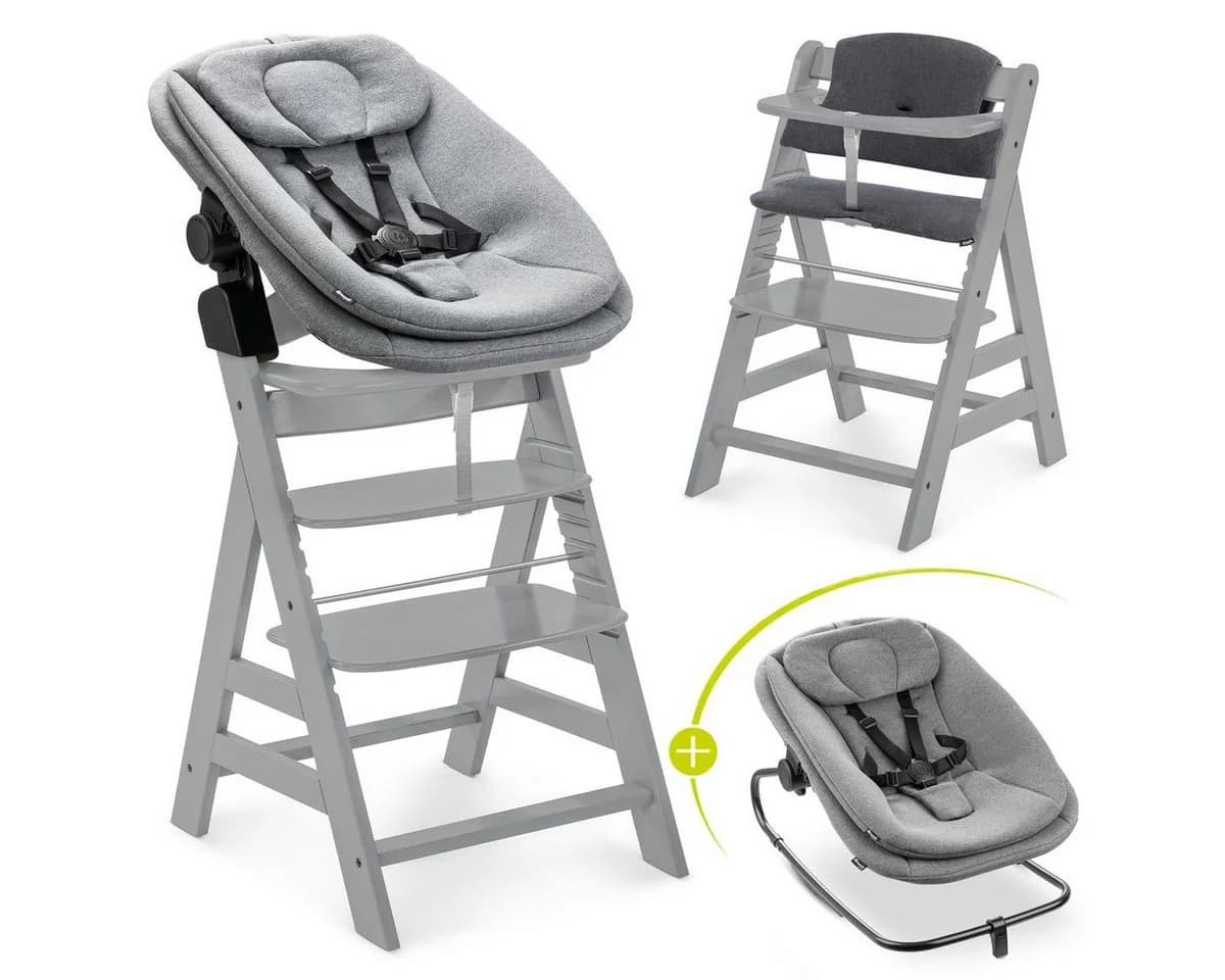 Hauck Hochstuhl Alpha Plus Grey Newborn Set mit Neugeborenenaufsatz - Bild 2