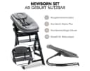 Hauck Hochstuhl Alpha Plus Black Newborn Set Holz Babyhochstuhl ab Geburt Bild 1