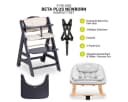 Hauck Hochstuhl Beta Plus Dark Grey Newbornset Eco - Light Grey (Set) Holz Babystuhl ab Geburt mit Neugeborenensufsatz, Sitzkissen, Essbrett Bild 1