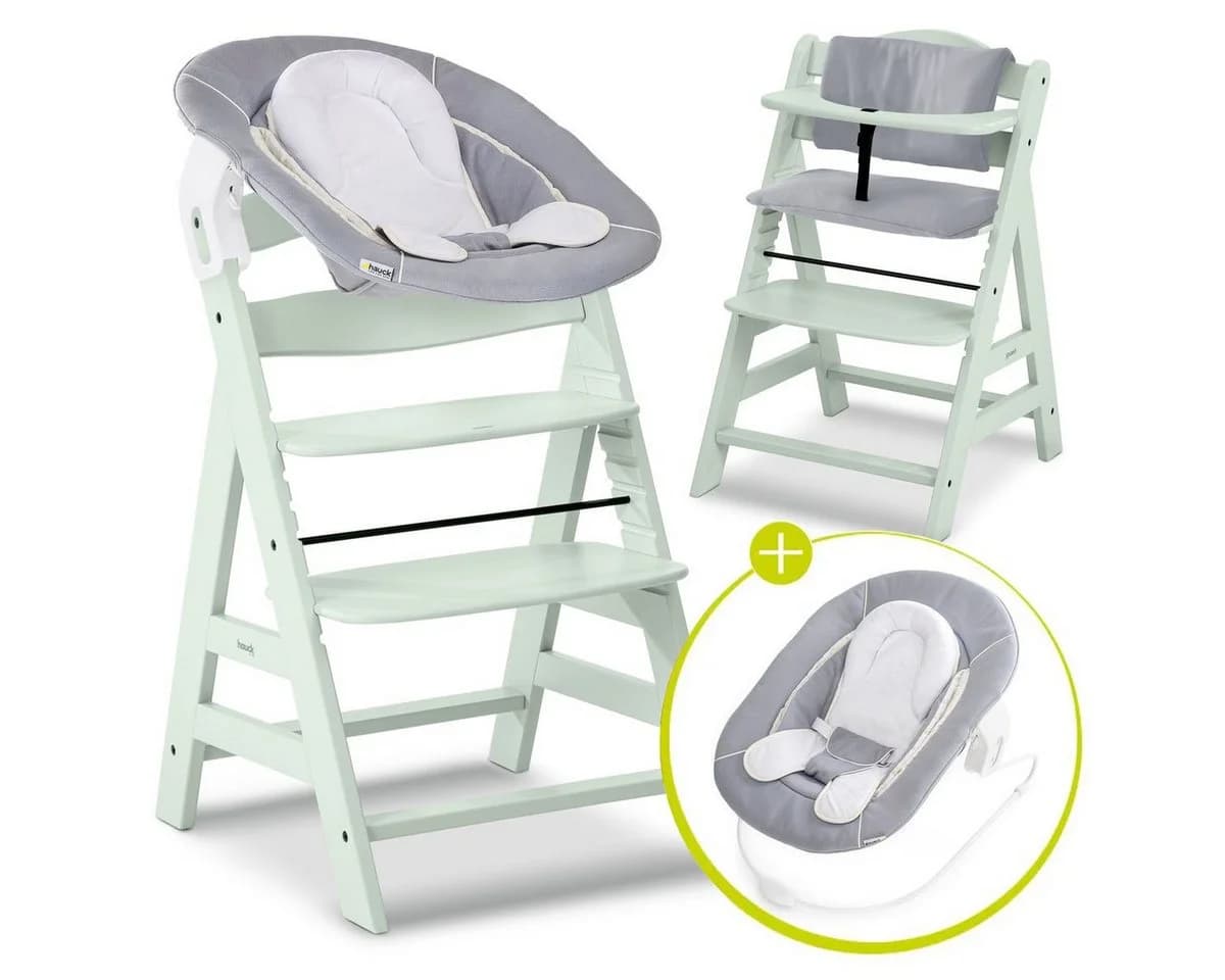 Hauck Hochstuhl Alpha Plus Mint Newborn Set - Stretch Grey - Bild 2