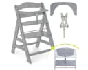 Hauck Hochstuhl Alpha Plus Grey Mitwachsender Holz Kinderhochstuhl verstellbar mit Sitzauflage & Gurt Bild 2