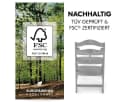 Hauck Hochstuhl Alpha Plus Grey Mitwachsender Holz Kinderhochstuhl verstellbar mit Sitzauflage & Gurt Bild 4