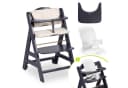 Hauck Beta Plus Holzhochstuhl mit Baby-Sitz, Essbrett, Sitzauflage & Rollen Bild 2