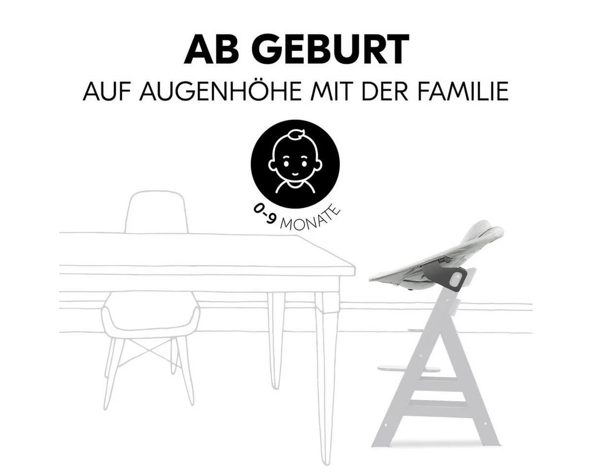 Hauck Hochstuhl Alpha Plus Newborn Set Schwarz Buchenholz - Bild 5