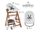 Hauck Hochstuhl Alpha Plus Newborn Set - Braun Massivholz Bild 1