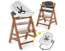 Hauck Hochstuhl Alpha Plus Newborn Set - Braun Massivholz Bild 2
