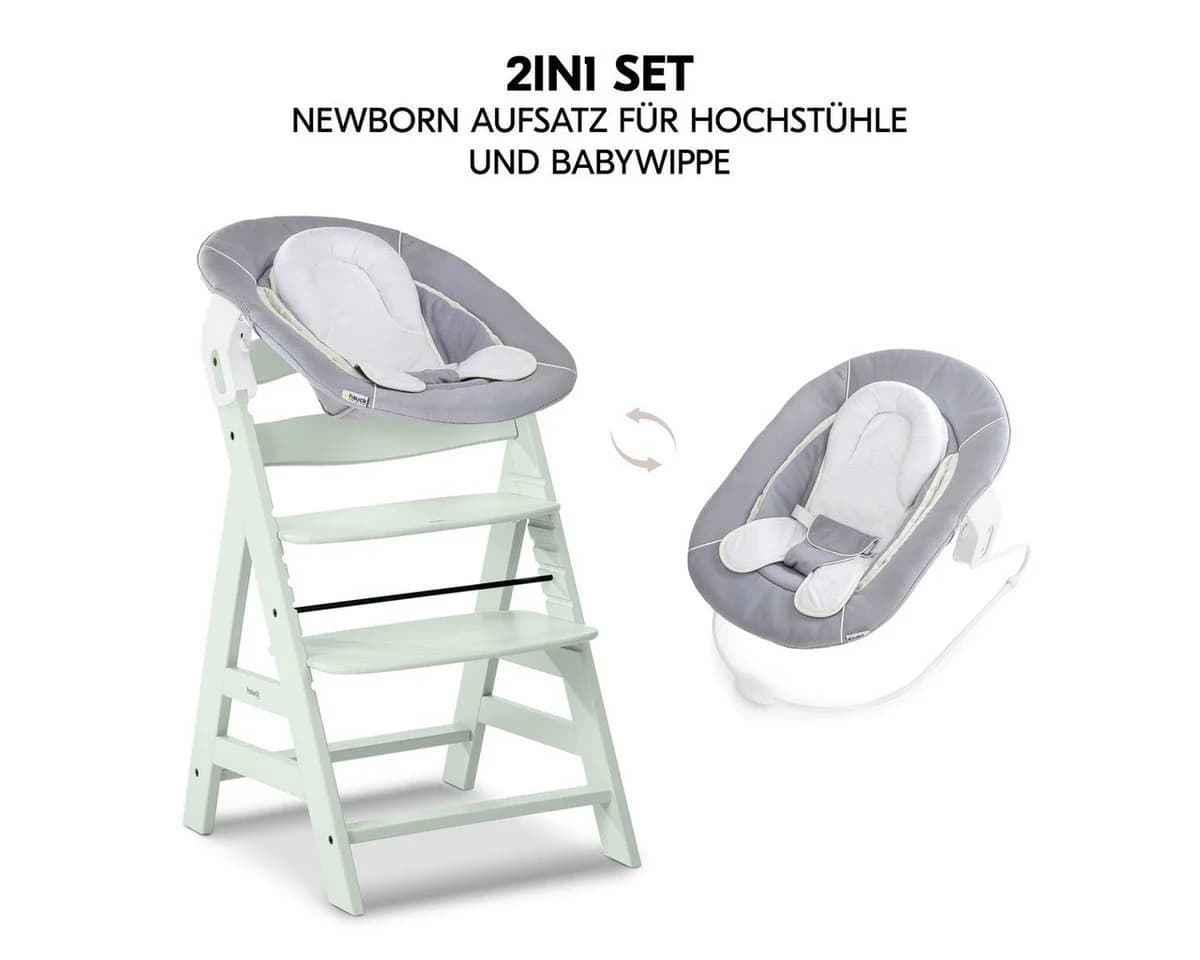 Hauck Hochstuhl Alpha Plus Mint - Newborn Set mit Aufsatz - Bild 3