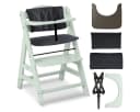 Hauck Hochstuhl Alpha Plus Mint Buchenholz verstellbar mit Essbrett Bild 2