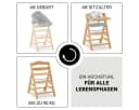 Hauck Hochstuhl Alpha Move Natur Buchenholz mit Rollen & Sitzkissen Bild 3