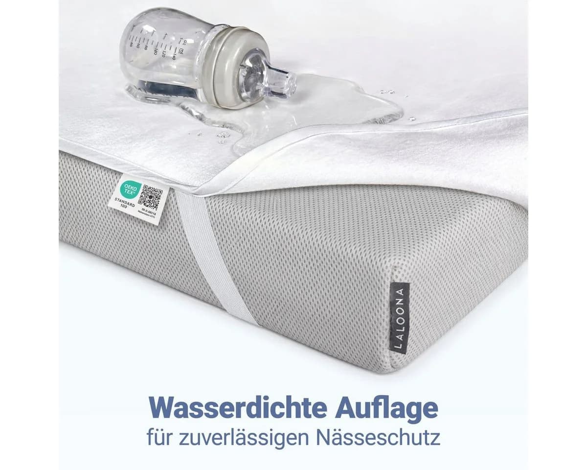 LaLoona Reisebett-Matratze Grau 5 cm hoch mit wasserdichter Auflage - Bild 3