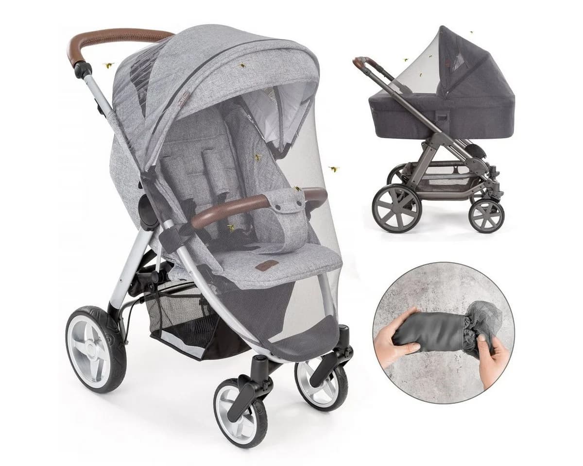 Zamboo Insektenschutzplissee Grau Universal Mückennetz Kinderwagen Buggy - Bild 2
