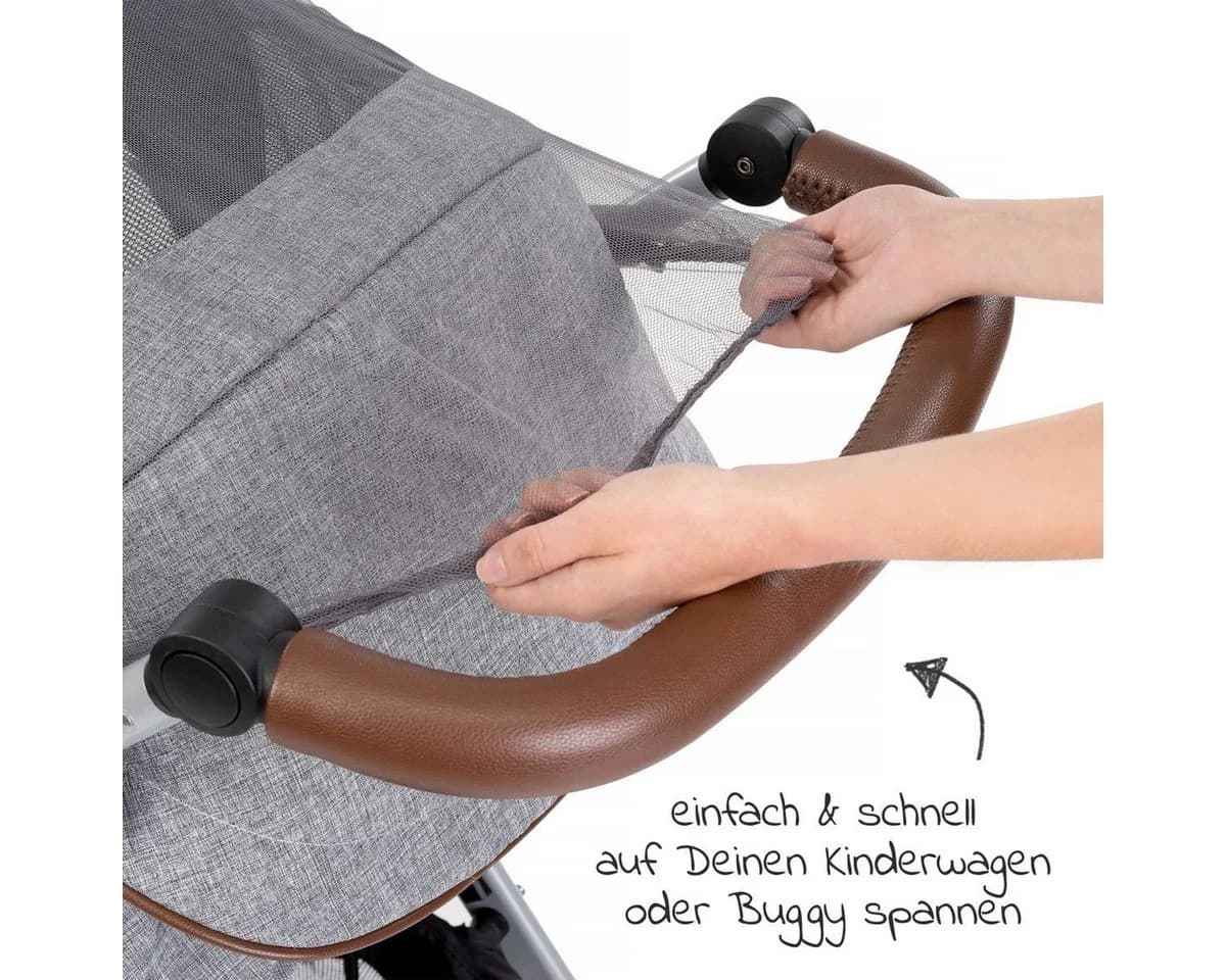 Zamboo Insektenschutzplissee Grau Universal Mückennetz Kinderwagen Buggy - Bild 4