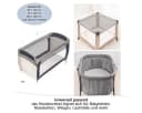 Zamboo Baby-Reisebett Universal - Grau Insektenschutz Mückennetz Bild 3