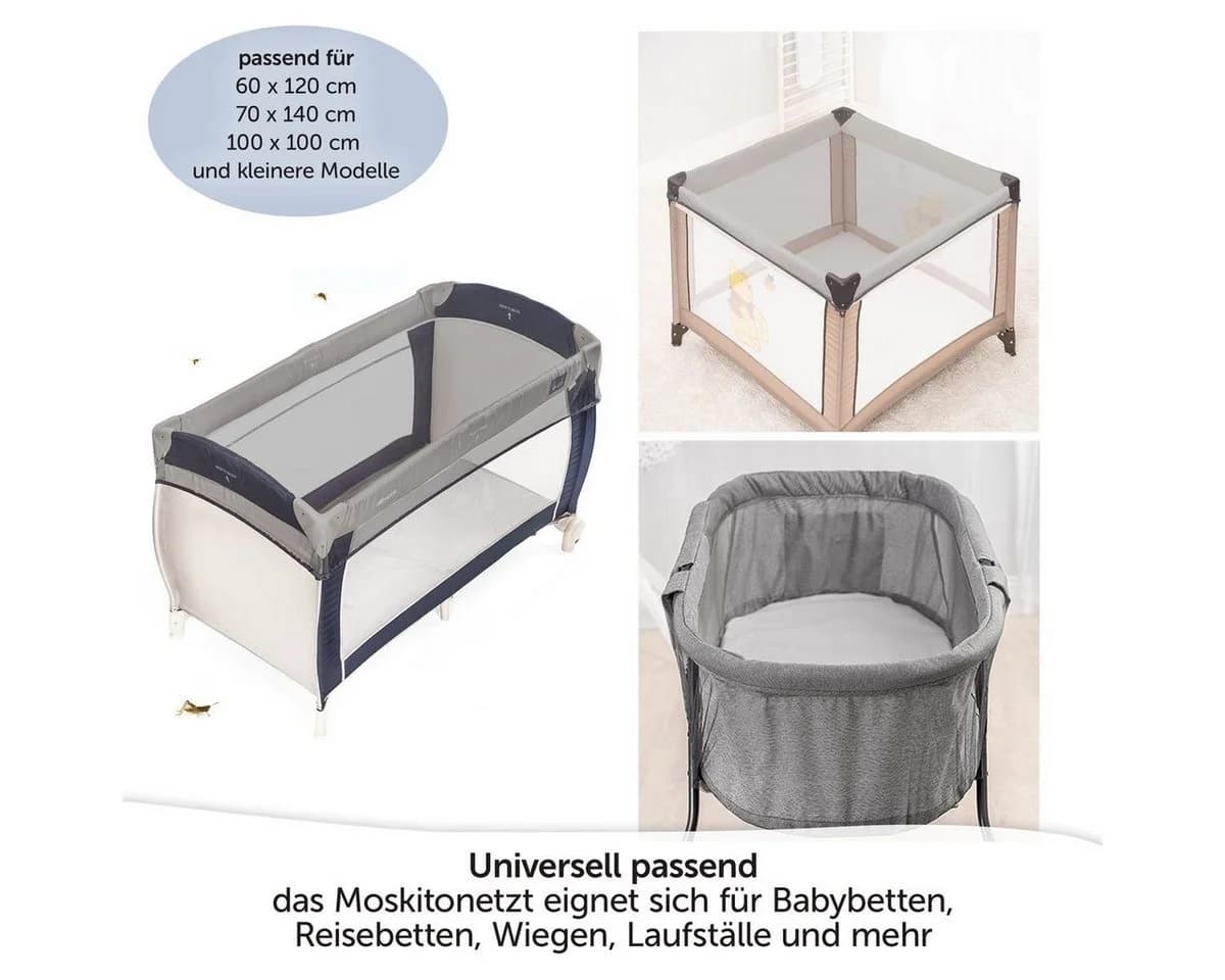 Zamboo Baby-Reisebett Universal - Grau Insektenschutz Mückennetz - Bild 3
