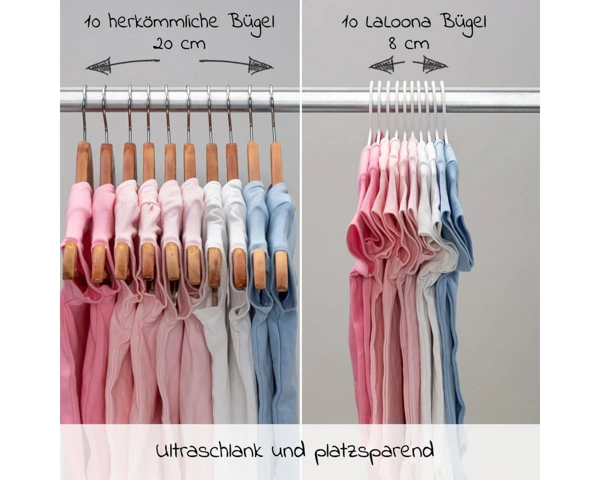 LaLoona Kleiderbügel Bunt 22 Stück Babykleiderbügel Kunststoff