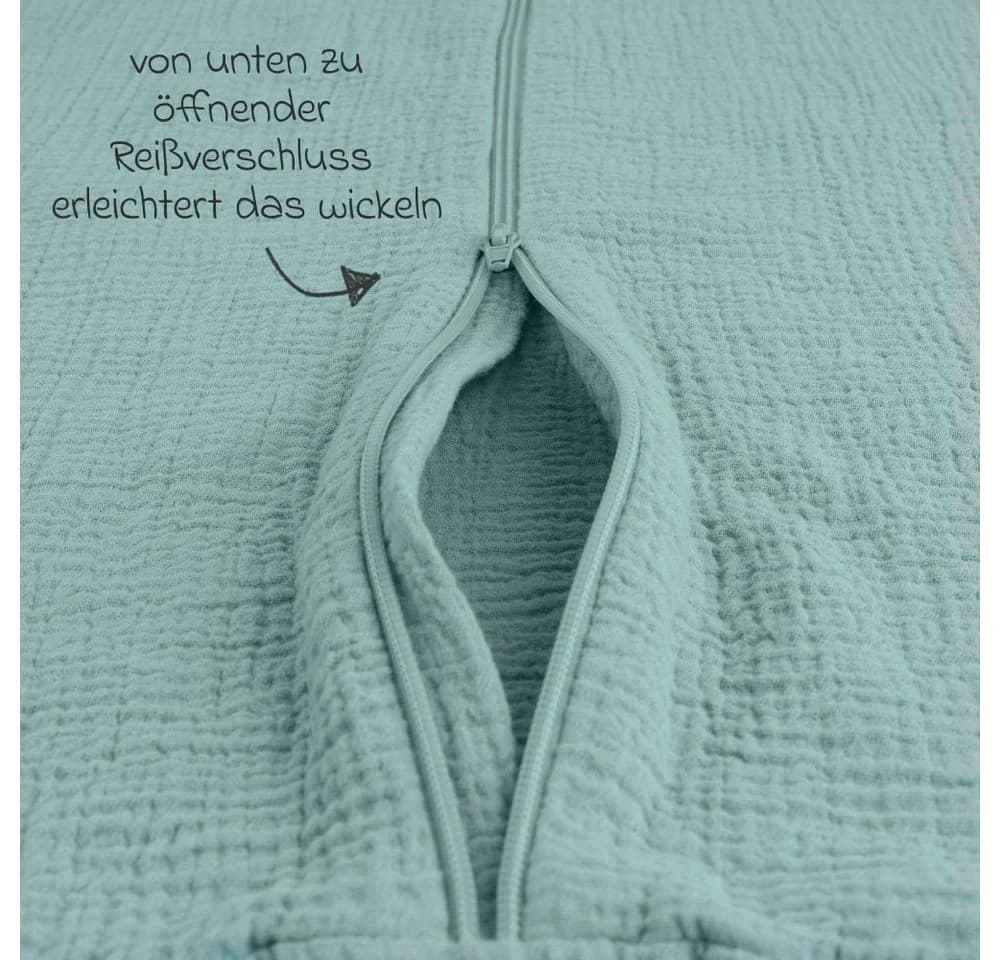 LaLoona Schlafsack Mint, Baby Mull Sommerschlafsack ohne Ärmel 100% Baumwolle - Bild 3