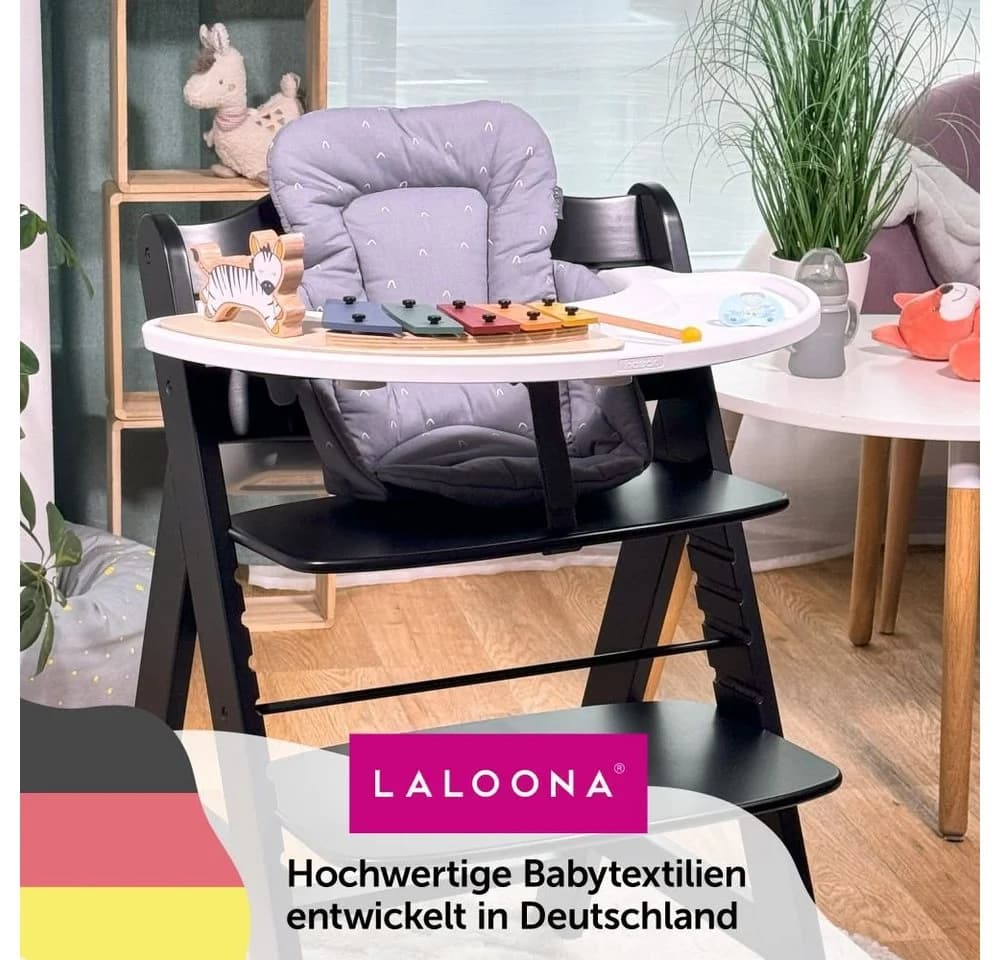 LaLoona Hochstuhlauflage Grau Sitzverkleinerer für Hochstuhl Hauck Alpha und Beta - Bild 5