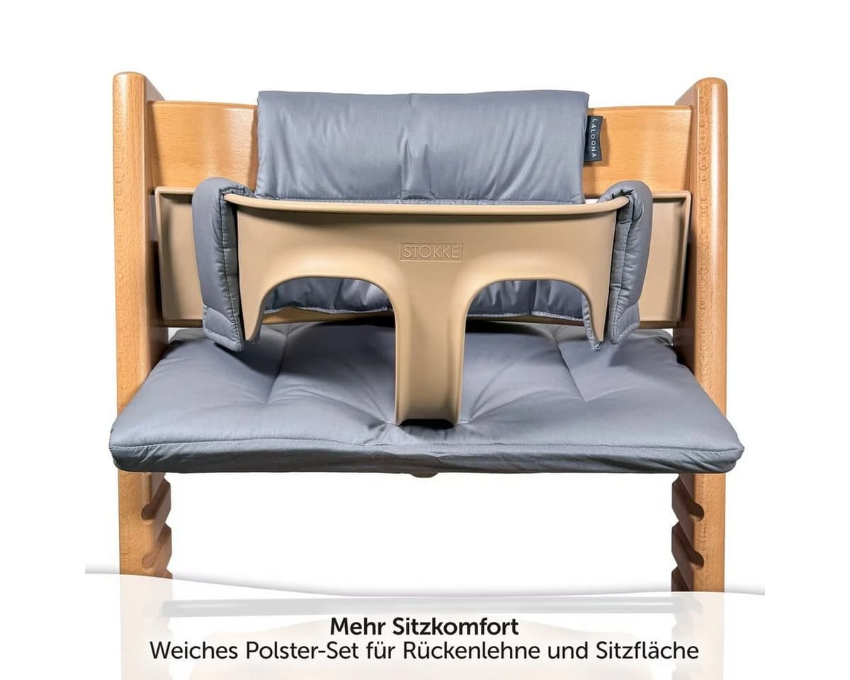 LaLoona Hochstuhlauflage Grau für Stokke Tripp Trapp - Sitzkissen