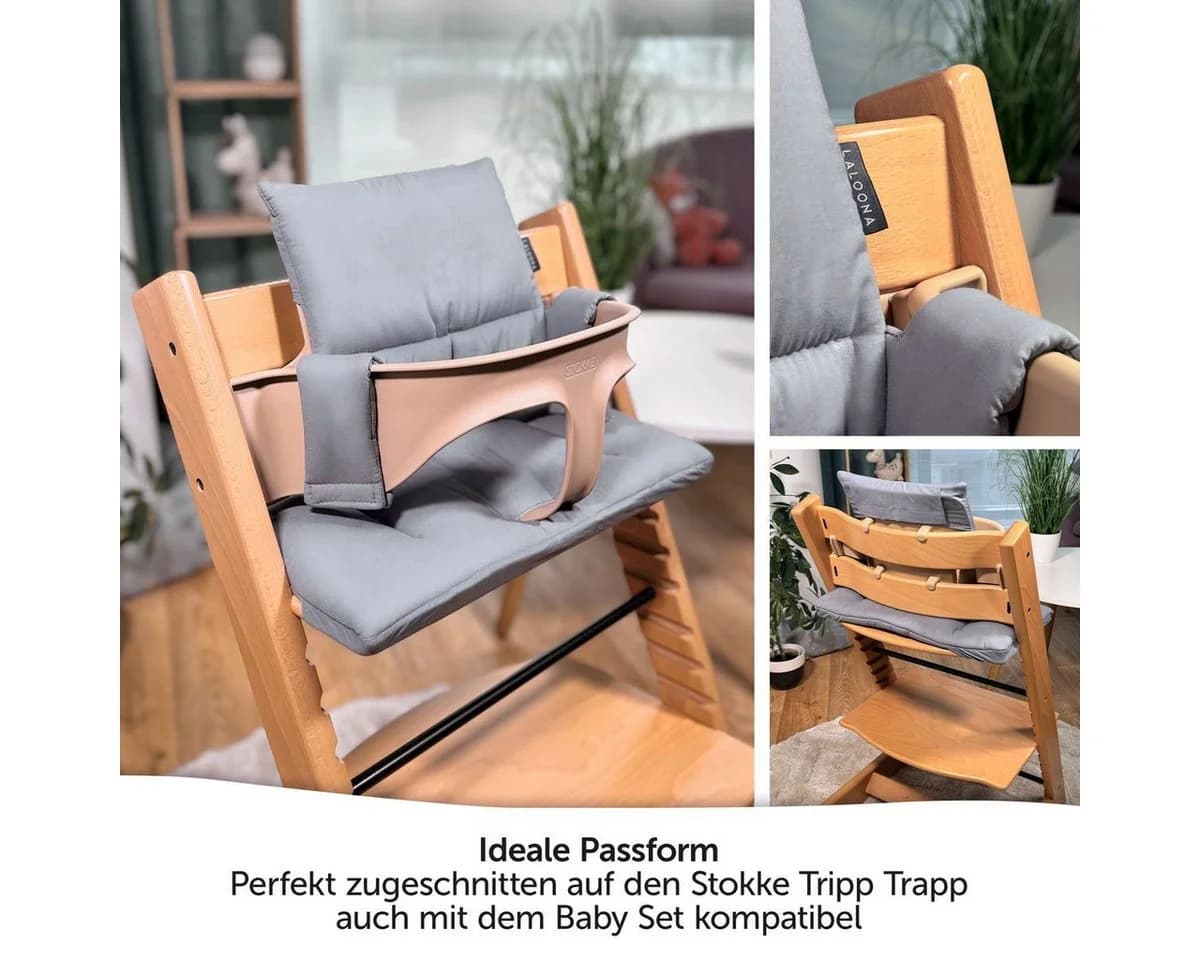 LaLoona Hochstuhlauflage Grau für Stokke Tripp Trapp - Sitzkissen - Bild 3