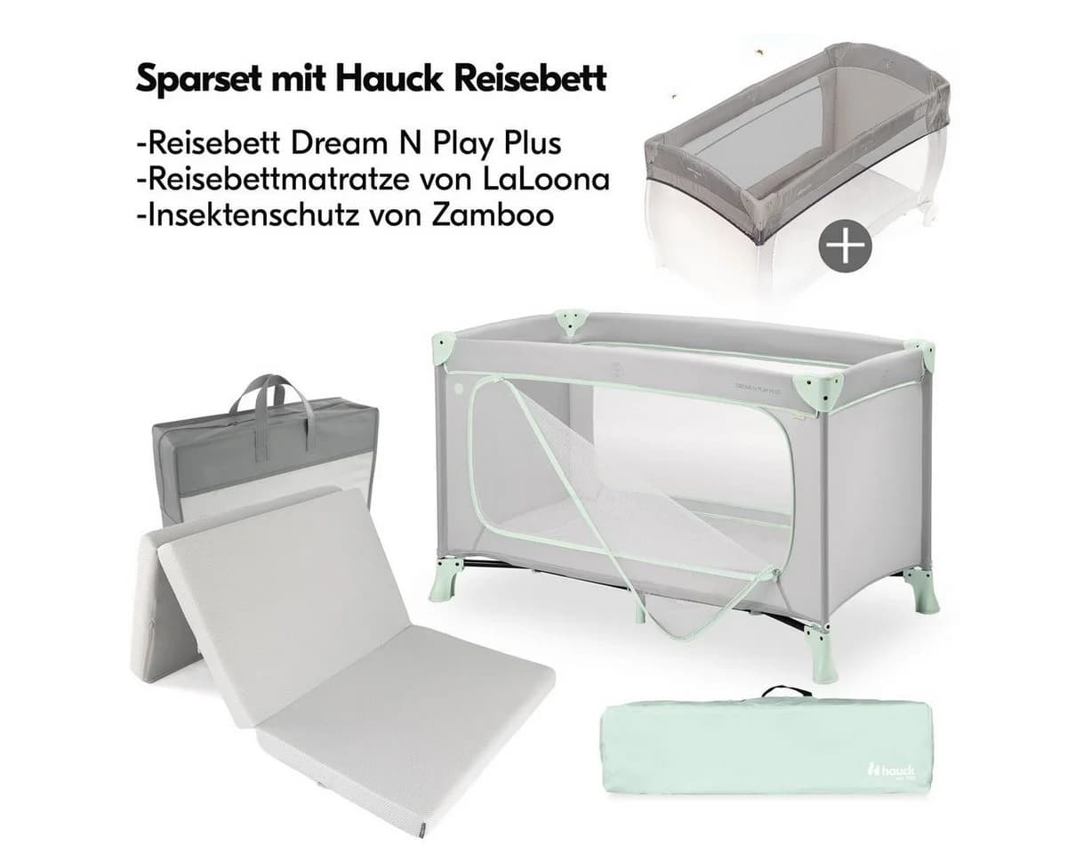 Hauck Baby-Reisebett Dream N Play Plus mit Matratze & Insektenschutz