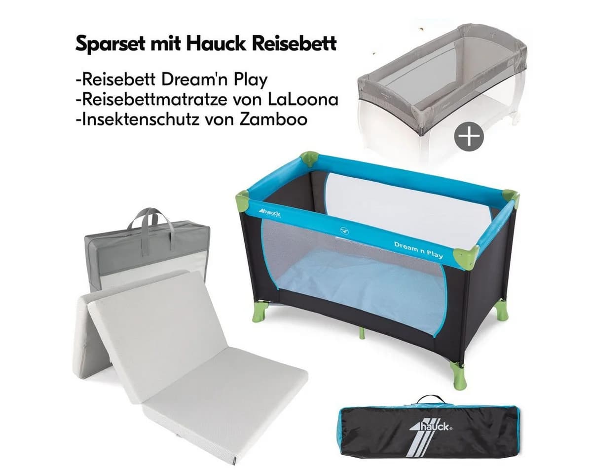 Hauck Baby-Reisebett Dream N Play Set mit Matratze & Insektenschutz