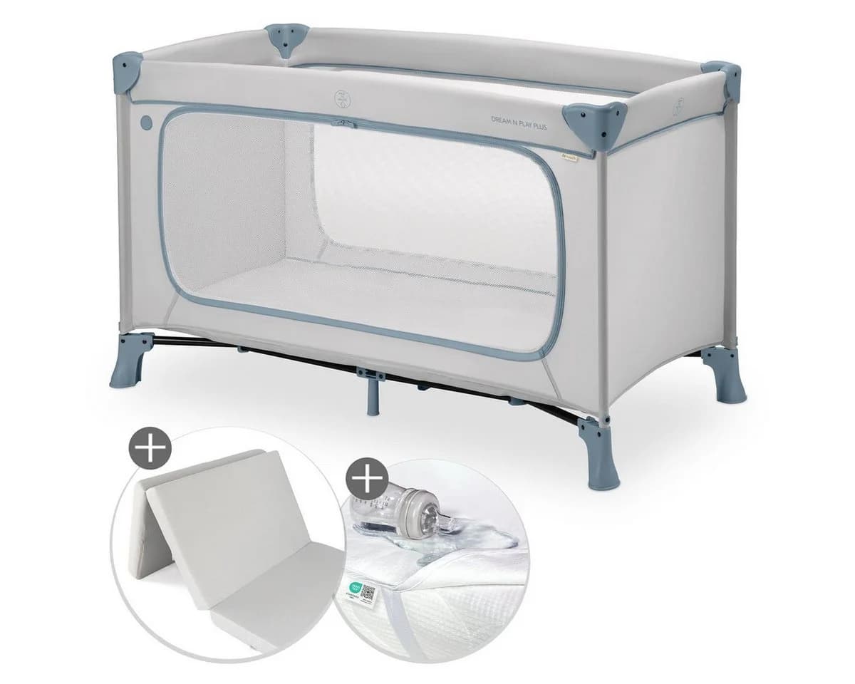 Hauck Baby-Reisebett Dream N Play Plus - Dusty Blue mit Matratze - Bild 2