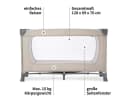 Hauck Baby-Reisebett Dream N Play Beige mit Matratze & Insektenschutz Bild 3