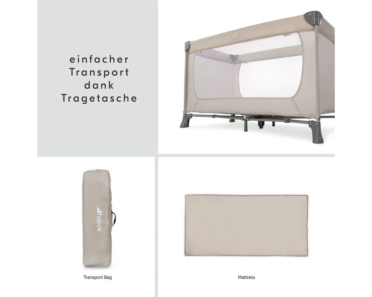 Hauck Baby-Reisebett Dream N Play Beige mit Matratze & Insektenschutz - Bild 4