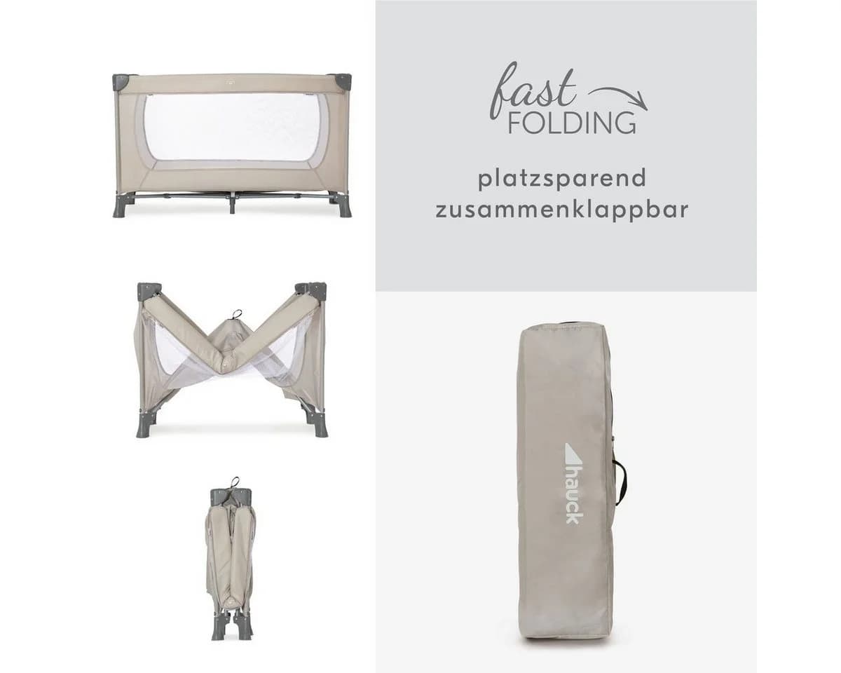 Hauck Baby-Reisebett Dream N Play Beige mit Matratze & Insektenschutz - Bild 5
