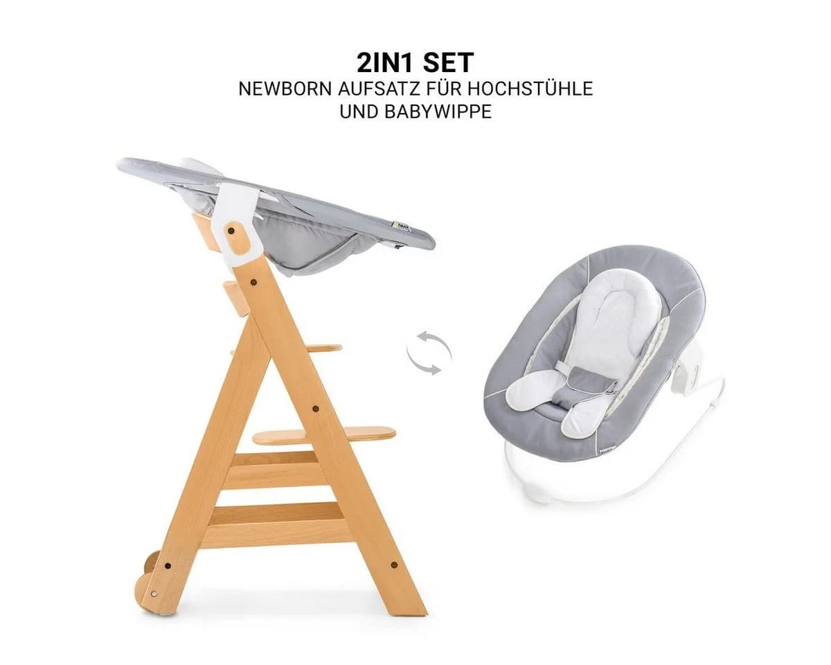 Hauck Hochstuhl Beta Plus Newborn Set Buchenholz Beige - Bild 5