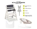 Hauck Beta Plus Newborn Set Hochstuhl Weiß Massivholz mit Neugeborenenaufsatz Bild 1