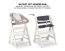 Hauck Beta Plus Newborn Set Hochstuhl Weiß Massivholz mit Neugeborenenaufsatz Bild 4