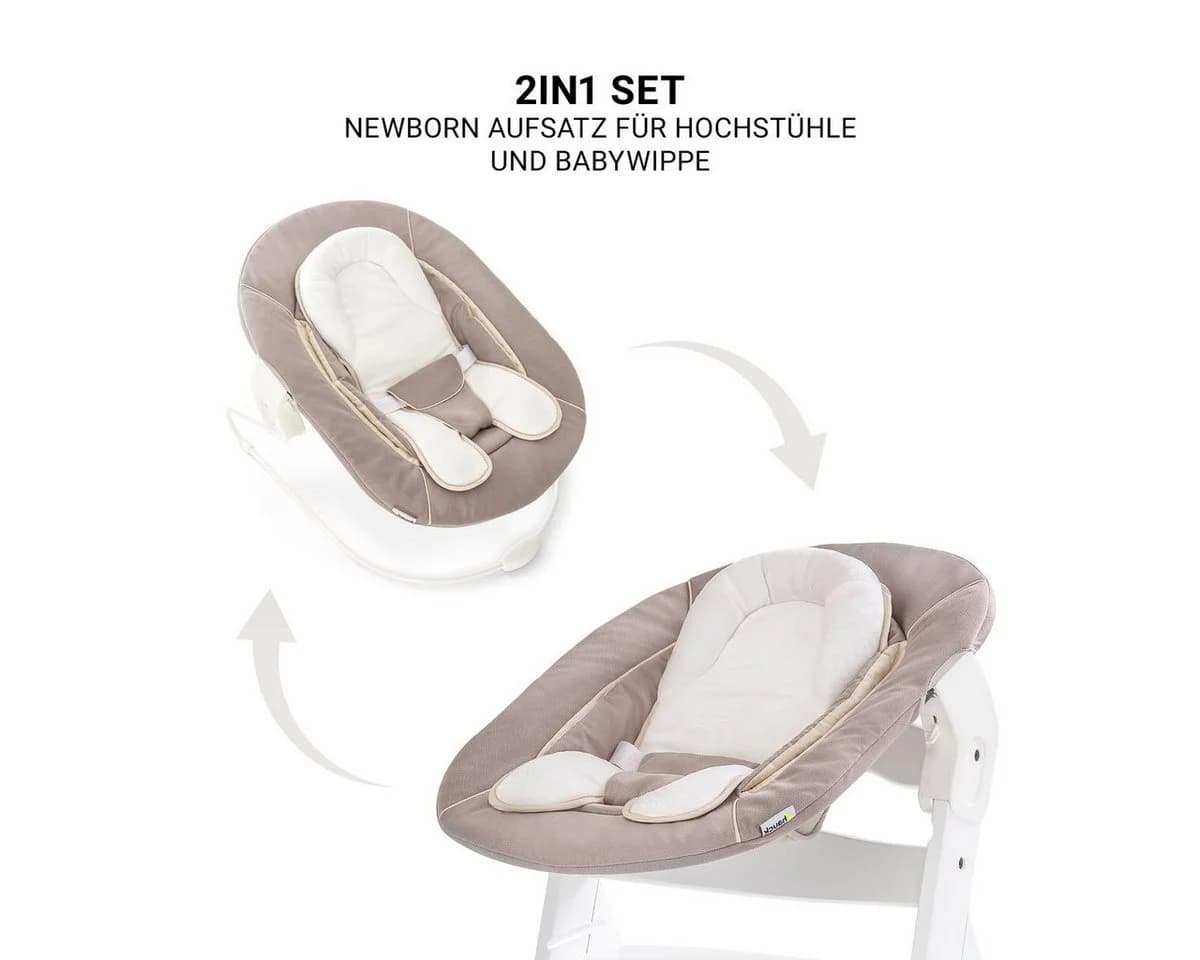 Hauck Beta Plus Newborn Set Hochstuhl Weiß Massivholz mit Neugeborenenaufsatz - Bild 5