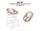 Hauck Alpha+ Hochstuhl Newborn Set Weiß Buchenholz mit 2in1 Bouncer Bild 3