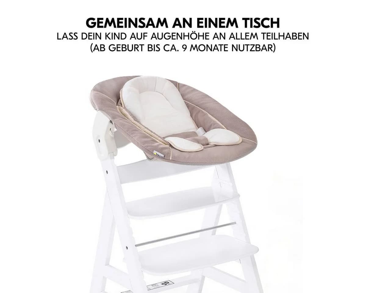 Hauck Alpha+ Hochstuhl Newborn Set Weiß Buchenholz mit 2in1 Bouncer - Bild 4