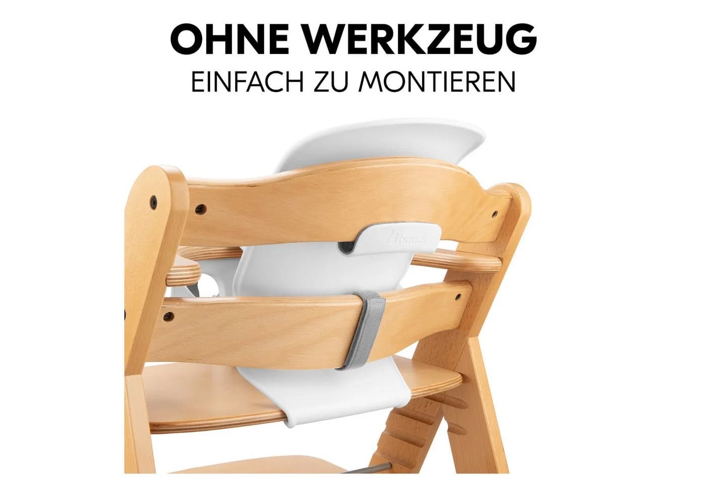 Hauck Alpha Plus Hochstuhl Set Natur Holz mit Click Tray & Baby-Sitz - Bild 5