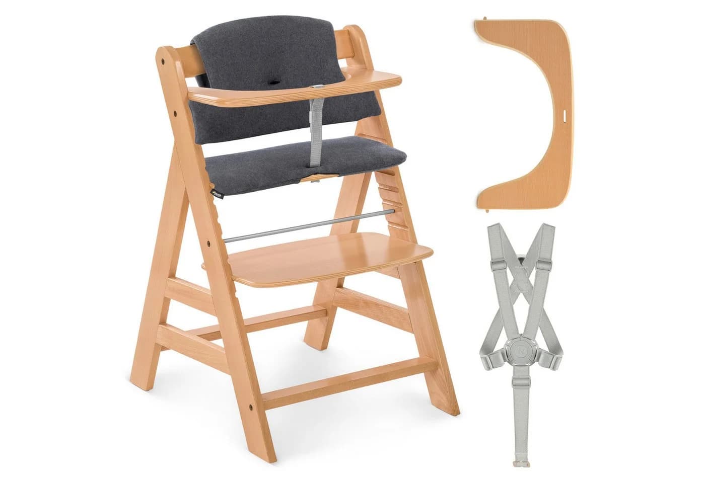 Hauck Hochstuhl Alpha Plus Mitwachsender Holz Kinderhochstuhl Beige - Bild 2