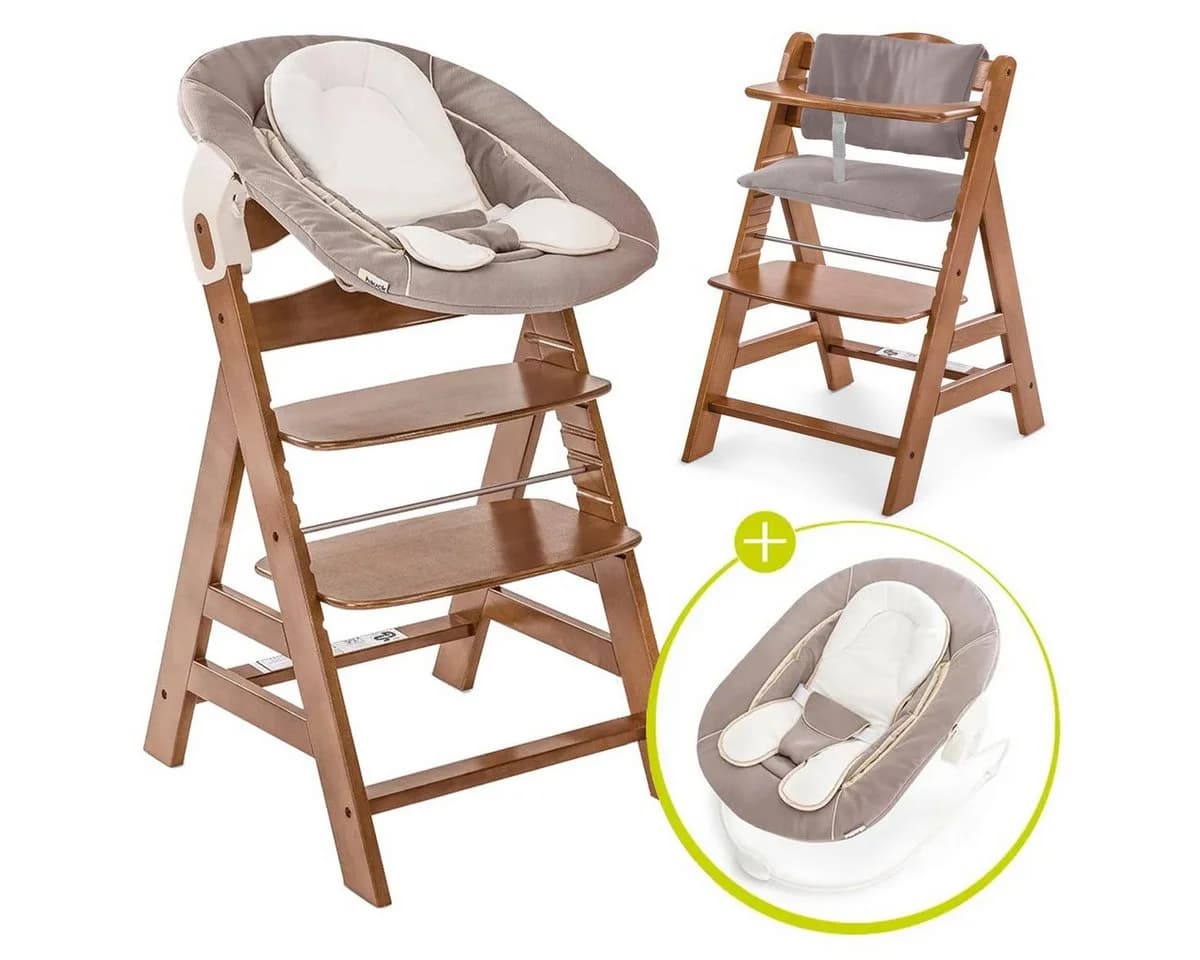 Hauck Hochstuhl Alpha Plus Newborn Set Buche Braun - Bild 2