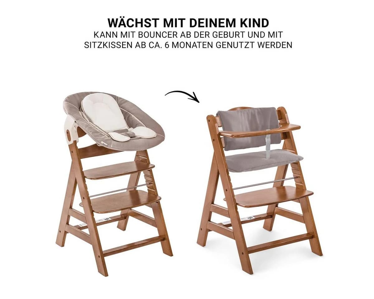 Hauck Hochstuhl Alpha Plus Newborn Set Buche Braun - Bild 3