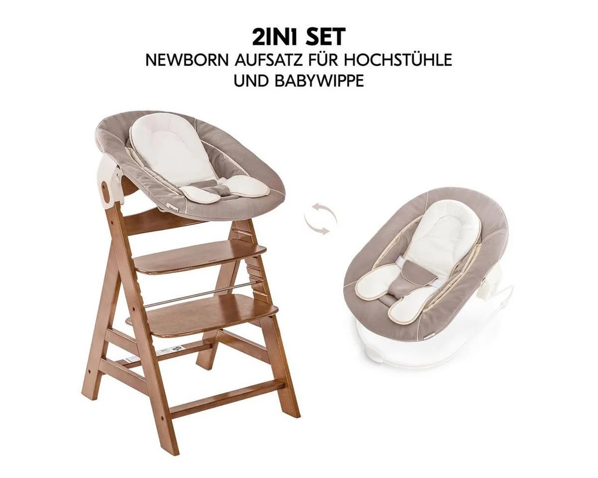 Hauck Hochstuhl Alpha Plus Newborn Set Buche Braun - Bild 4