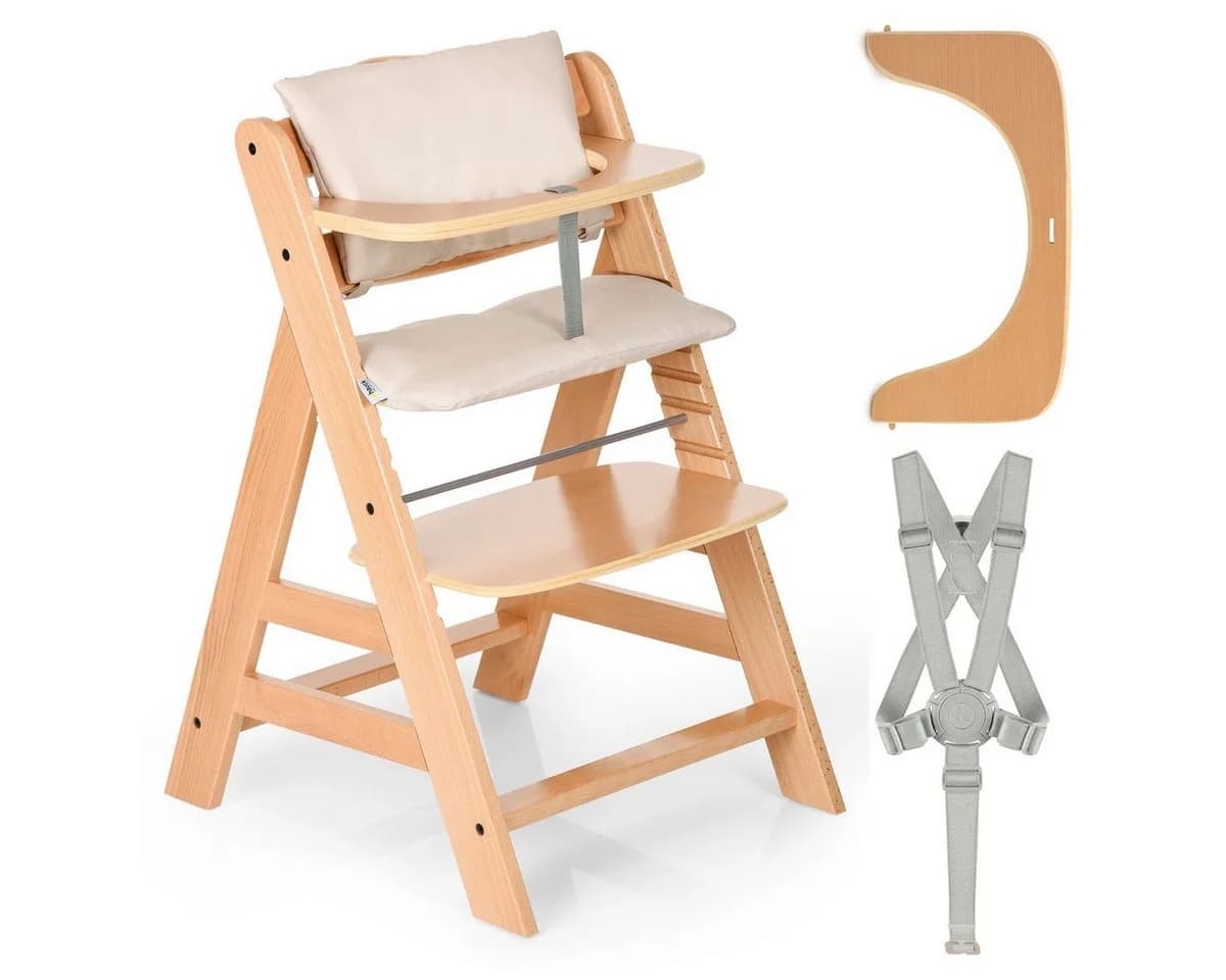 Hauck Hochstuhl Alpha Plus Set Natur Mitwachsender Holz - Bild 2