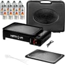Mianova Camping-Gasgrill 2in1 Schwarz mit Piezozündung & Zubehör Bild 2