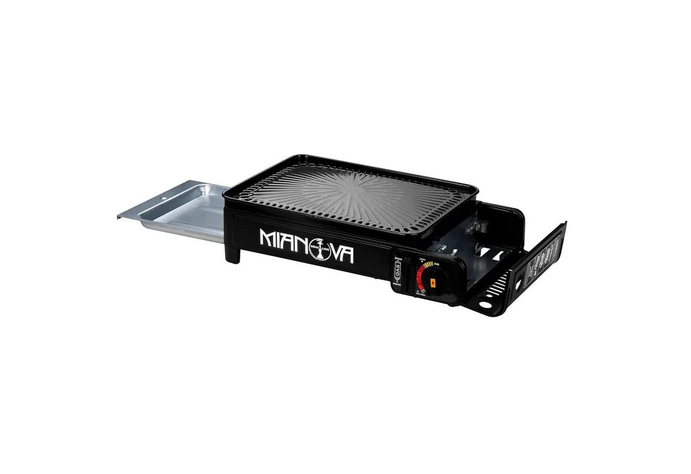 Mianova Camping-Gasgrill 2in1 Schwarz mit Piezozündung & Zubehör - Bild 3