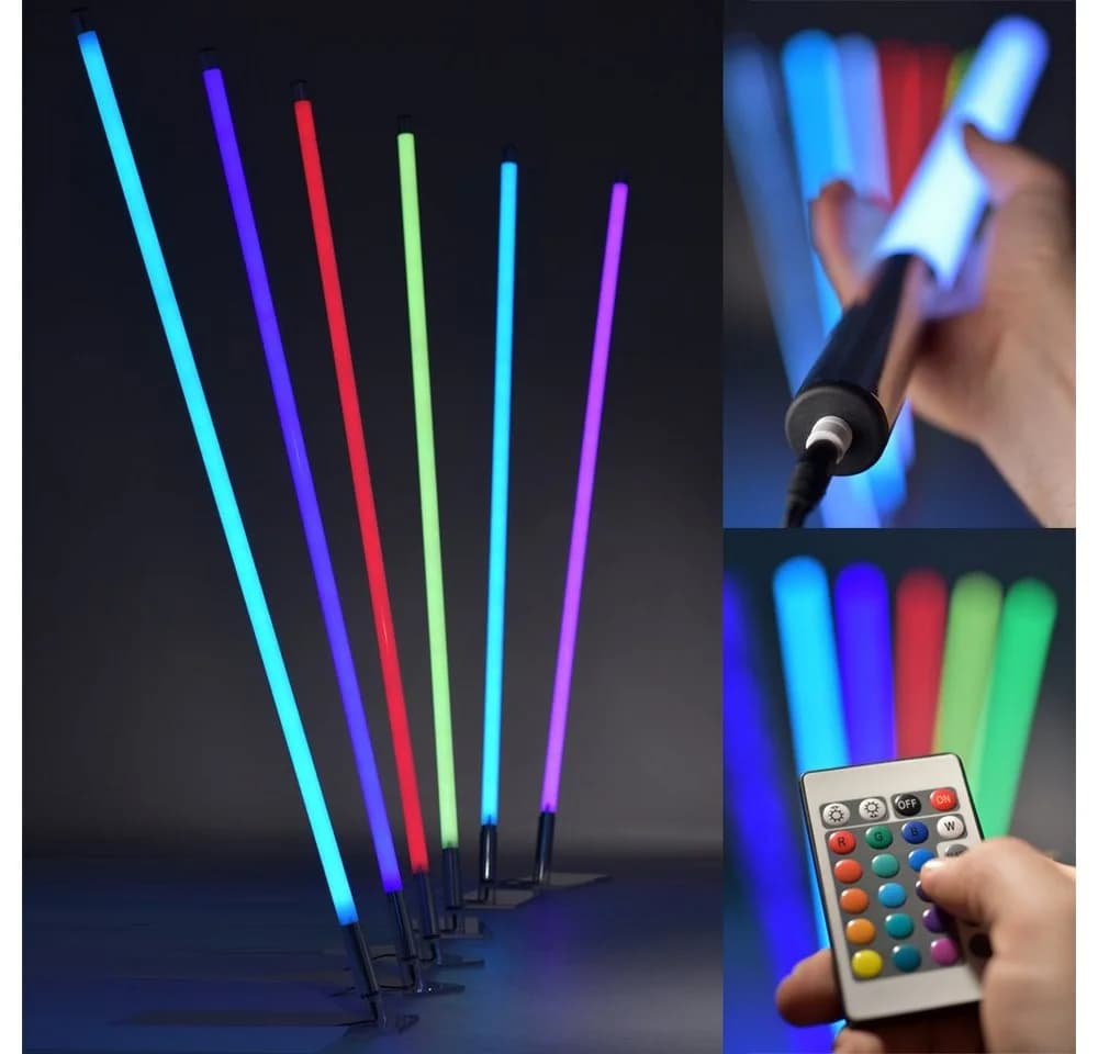 NYVI LED RGB Leuchtstab mit Fernbedienung - Dimmbar, 8 Farben, Polycarbonat - Bild 2