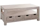 Massivmoebel24 Couchtisch NATURE WHITE massiv Akazie beige/weiß Bild 2